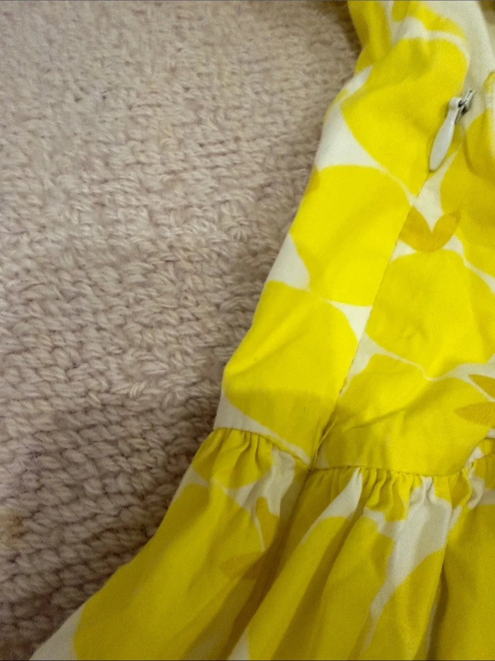 Girls' Yellow Lemon Sundress with Ruffle Sleeves